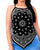 WT-001 Women's Bandana Halter Neck Top, Plus Sizes, Black