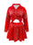 (2 Piece Outfit) Women’s Paisley Long-Sleeve Blouse and Skirt, Red