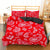 (Big Paisley Style) 3pc Duvet Cover Set, Red