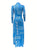 Women's Casual Long-Sleeve Bodycon Paisley Dress, Sky Blue