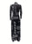 Women's Casual Long-Sleeve Bodycon Paisley Dress, Black