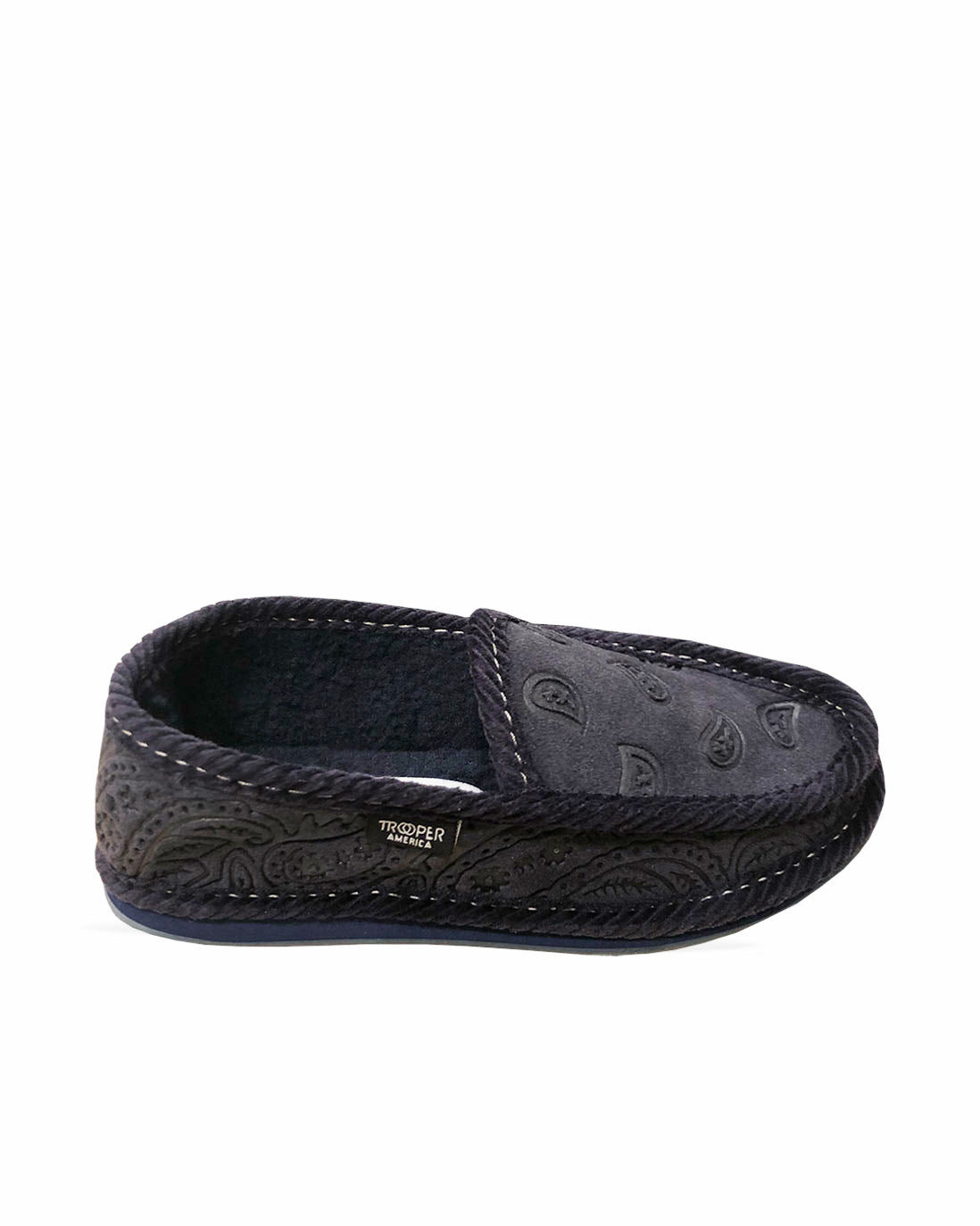 Trooper America Navy Bandana Faux Fur Slip-On Shoe | Bandana Slipper
