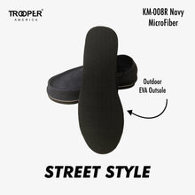 Load image into Gallery viewer, KM-008R Navy MicroFiber Street Style - SKATEBOARDING SLIP-ON SHOE