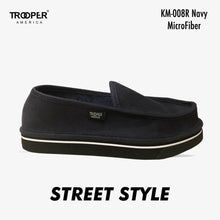 Load image into Gallery viewer, KM-008R Navy MicroFiber Street Style - SKATEBOARDING SLIP-ON SHOE