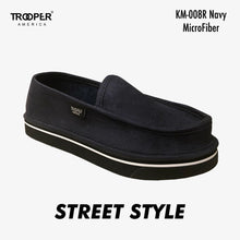Load image into Gallery viewer, KM-008R Navy MicroFiber Street Style - SKATEBOARDING SLIP-ON SHOE