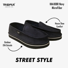 Load image into Gallery viewer, KM-008R Navy MicroFiber Street Style - SKATEBOARDING SLIP-ON SHOE