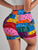 Women’s Colorful Patch Block Paisley Shorts, Multi-Color