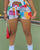 BH-001 Women’s Paisley Patch Shorts, Multi-Color