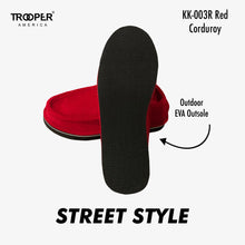 Load image into Gallery viewer, KK-003R Red Corduroy Street Style - SKATEBOARDING SLIP-ON SHOE
