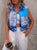 Women's Paisley Zipper Vest, Blue