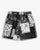 DK-001 Multi-Patch Bandana Paisley Shorts, Black/White