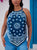 WT-001 Women's Bandana Halter Neck Top, Plus Sizes, Navy Blue