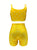 (Two-Piece Set) Women’s Paisley Cami Top and Fitness Shorts, Yellow