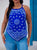 WT-001 Women's Bandana Halter Neck Top, Plus Sizes, Blue