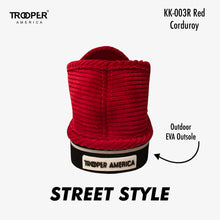Load image into Gallery viewer, KK-003R Red Corduroy Street Style - SKATEBOARDING SLIP-ON SHOE
