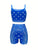 (Two-Piece Set) Women’s Paisley Cami Top and Fitness Shorts, Blue