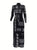 Women's Casual Long-Sleeve Bodycon Paisley Dress, Black