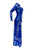 Women's Casual Long-Sleeve Bodycon Paisley Dress, Blue