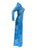Women's Casual Long-Sleeve Bodycon Paisley Dress, Sky Blue