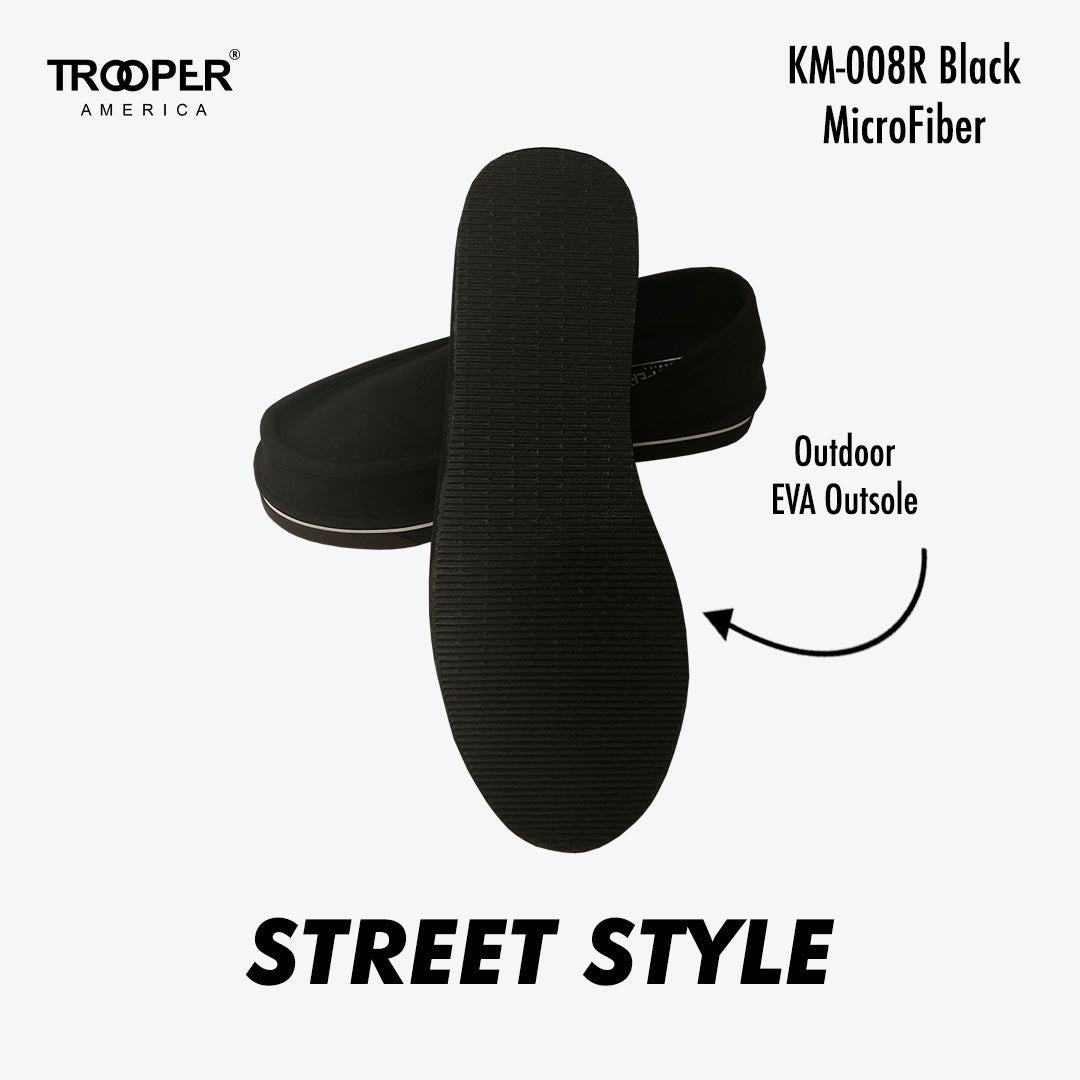 KM-008R Black MicroFiber Street Style - Southern California SKATEBOARDING SLIP-ON SHOE 🌴🛹🤙