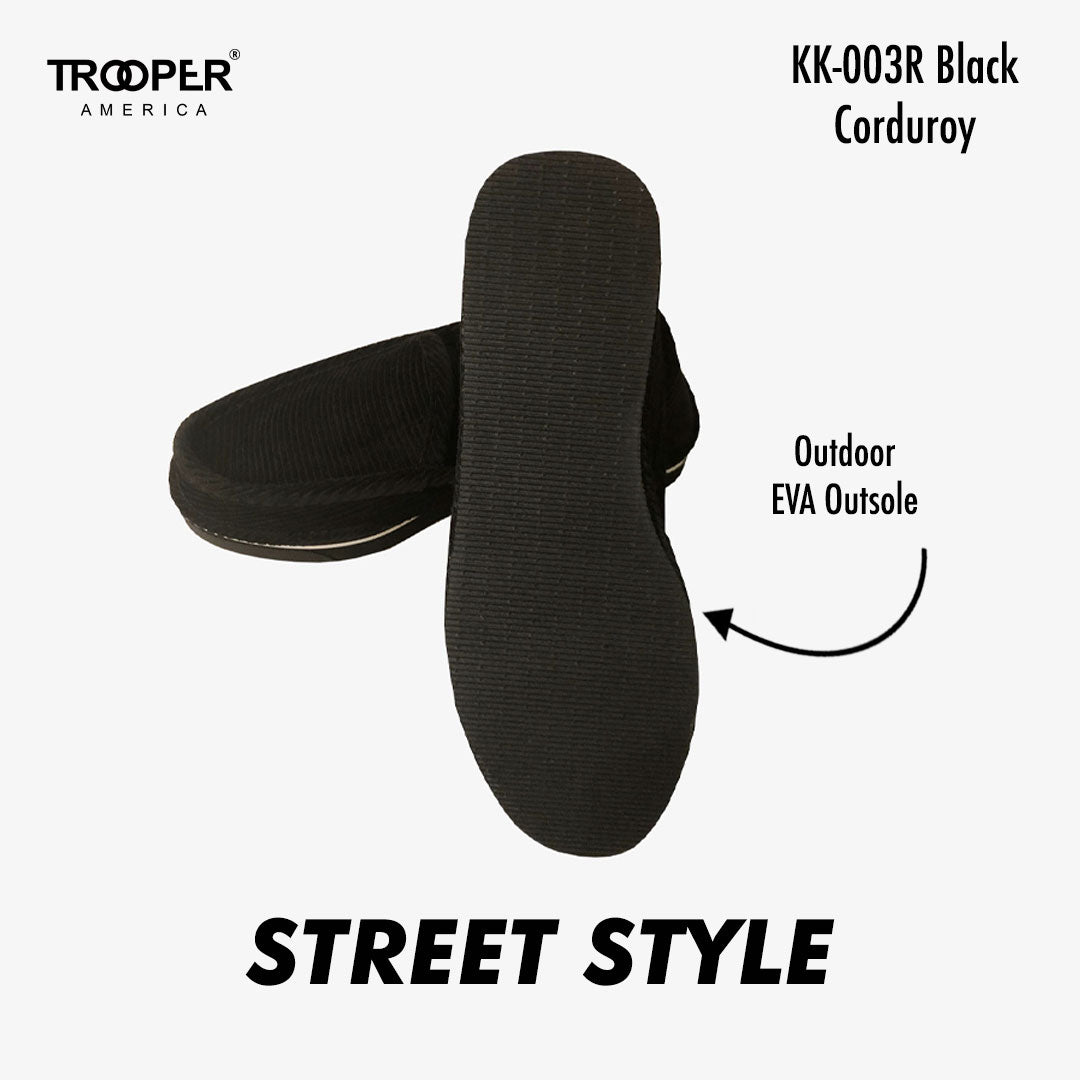 KK-003R Black Corduroy Street Style - Southern California SKATEBOARDING SLIP-ON SHOE 🌴🛹🤙