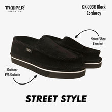 Load image into Gallery viewer, KK-003R Black Corduroy Street Style - SKATEBOARDING SLIP-ON SHOE
