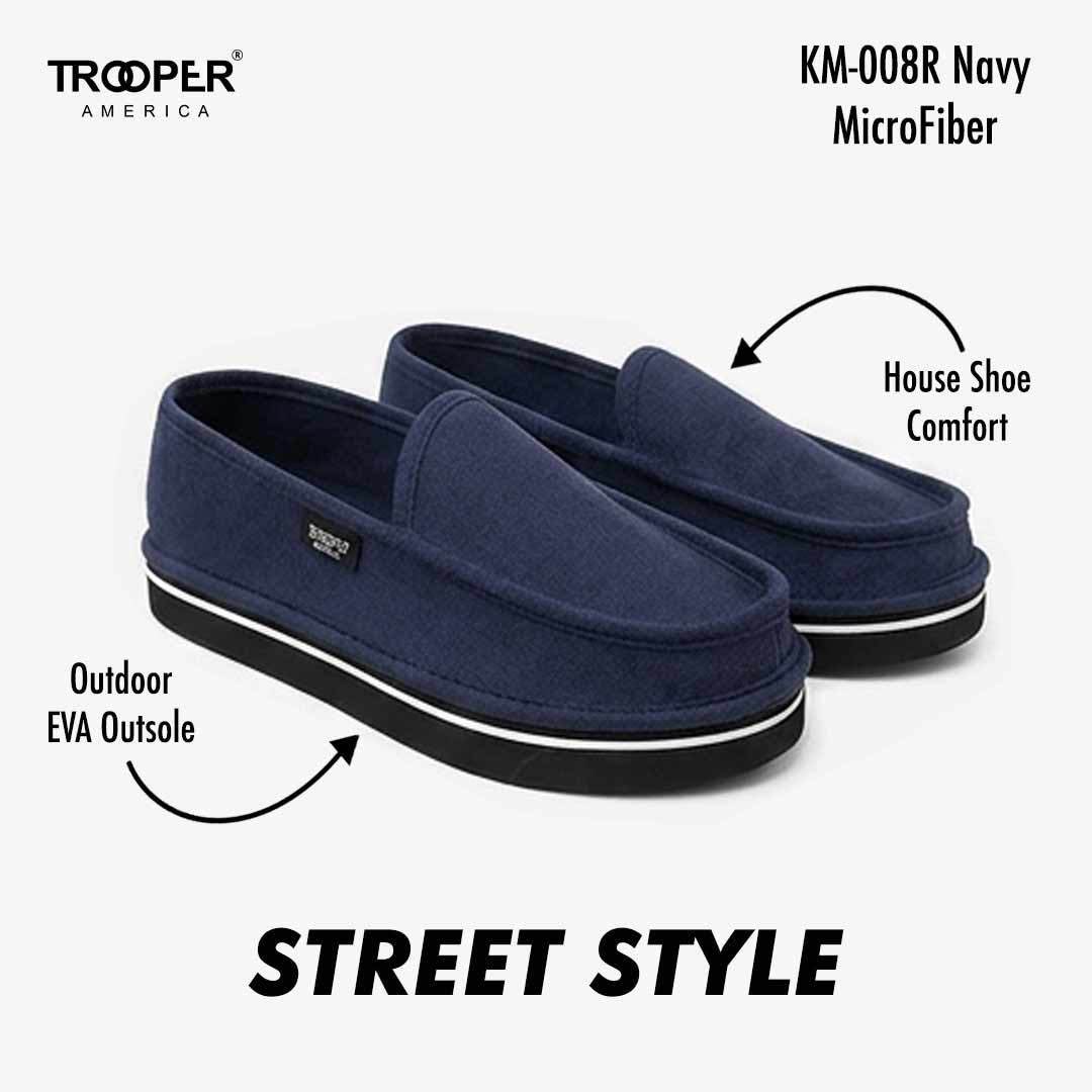 KM-008R Navy MicroFiber Street Style - Southern California SKATEBOARDING SLIP-ON SHOE 🌴🛹🤙
