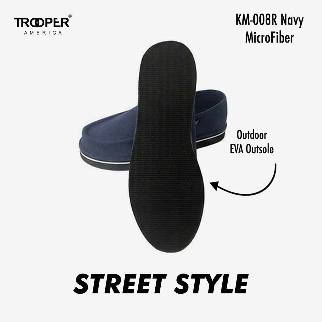 KM-008R Navy MicroFiber Street Style - Southern California SKATEBOARDING SLIP-ON SHOE 🌴🛹🤙