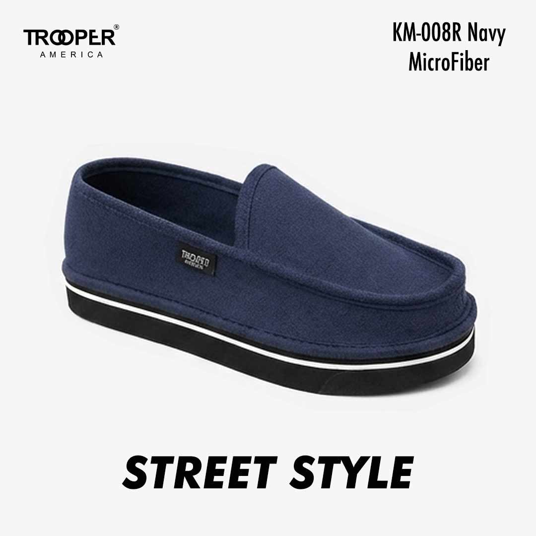 KM-008R Navy MicroFiber Street Style - Southern California SKATEBOARDING SLIP-ON SHOE 🌴🛹🤙