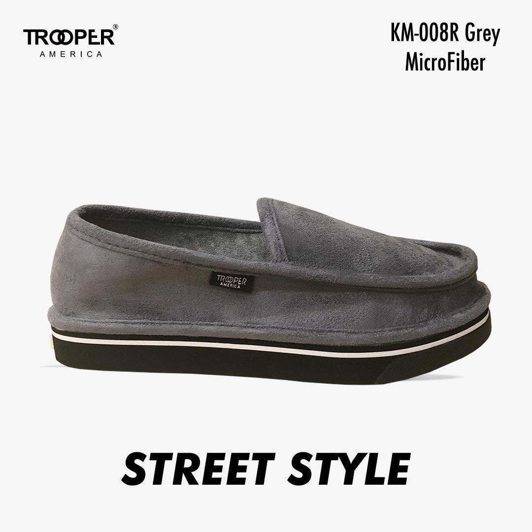 KM-008R Grey MicroFiber Street Style - Southern California SKATEBOARDING SLIP-ON SHOE 🌴🛹🤙