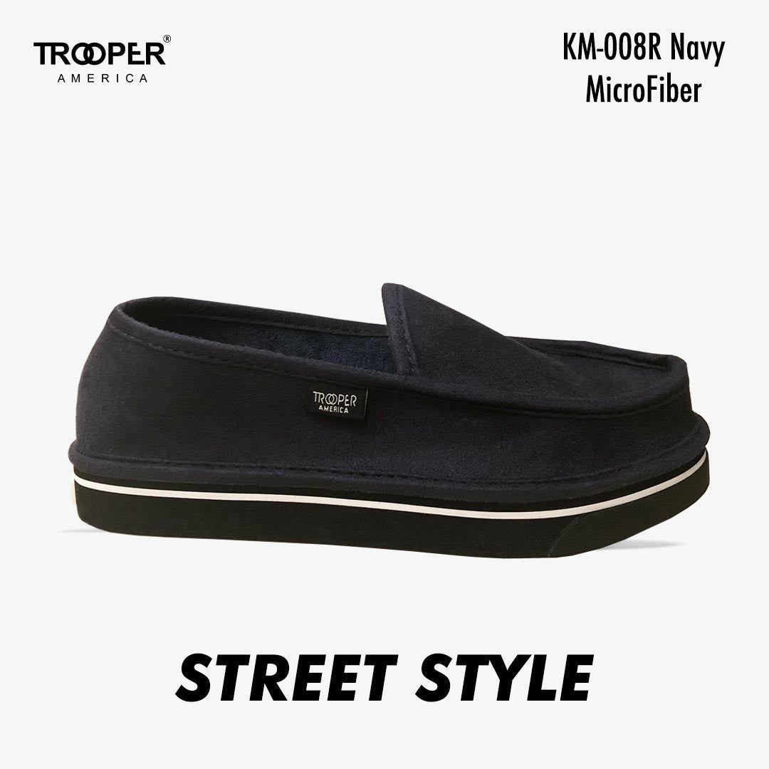 KM-008R Navy MicroFiber Street Style - Southern California SKATEBOARDING SLIP-ON SHOE 🌴🛹🤙