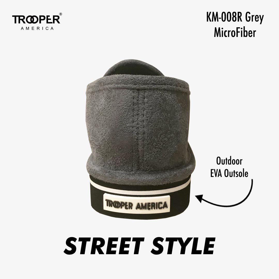 KM-008R Grey MicroFiber Street Style - Southern California SKATEBOARDING SLIP-ON SHOE 🌴🛹🤙