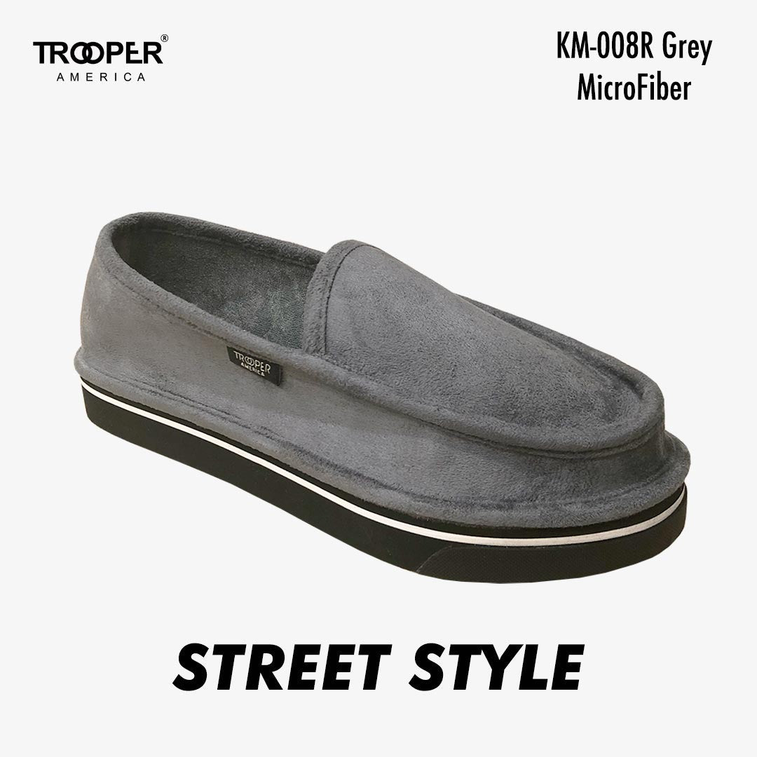 KM-008R Grey MicroFiber Street Style - Southern California SKATEBOARDING SLIP-ON SHOE 🌴🛹🤙