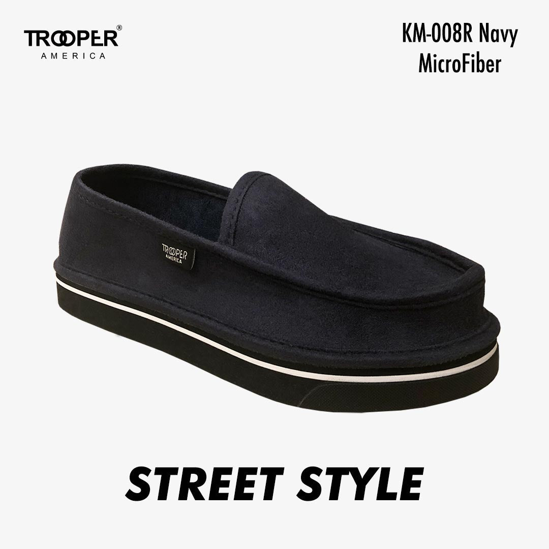 KM-008R Navy MicroFiber Street Style - Southern California SKATEBOARDING SLIP-ON SHOE 🌴🛹🤙