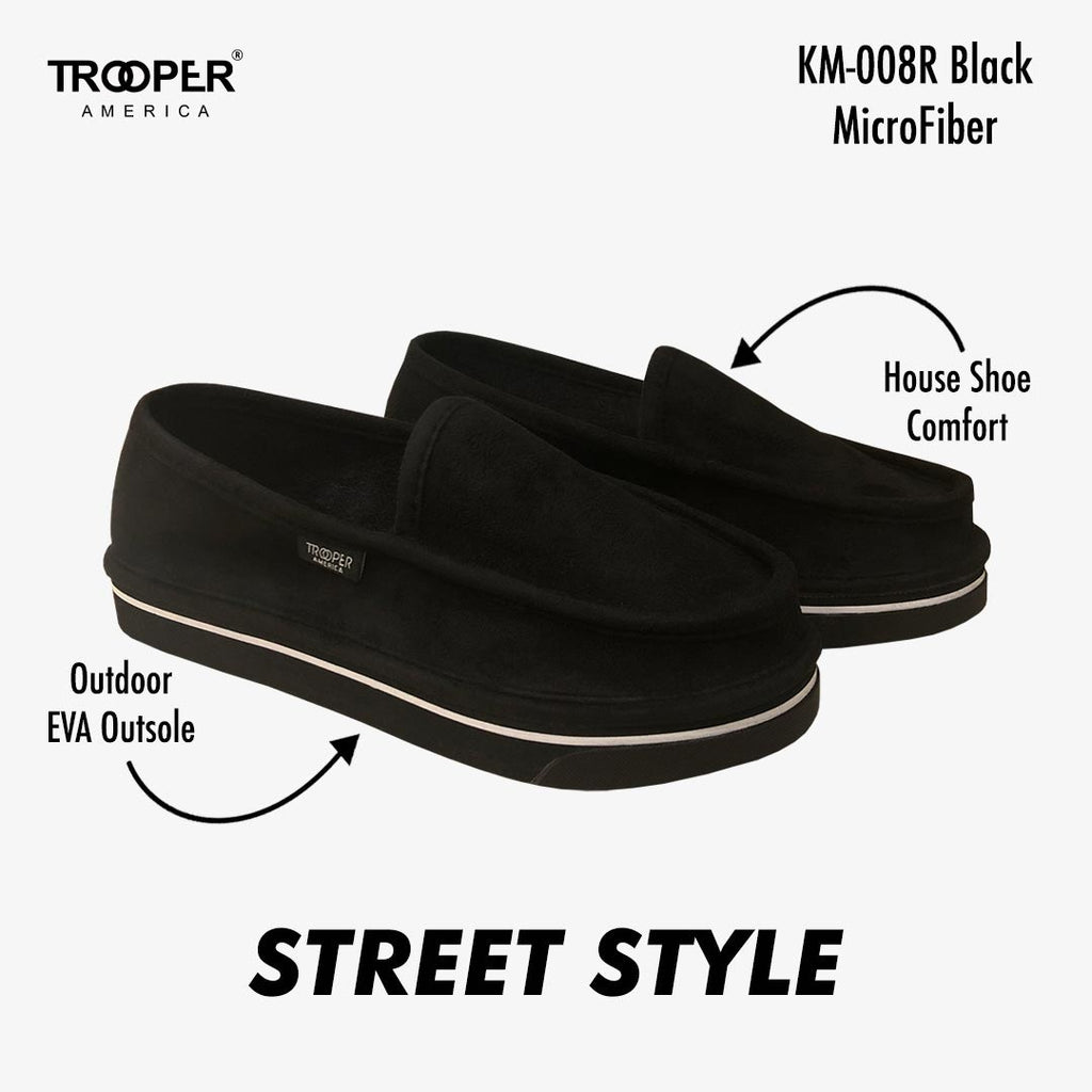 KM-008R Black MicroFiber Street Style - Southern California SKATEBOARDING SLIP-ON SHOE 🌴🛹🤙