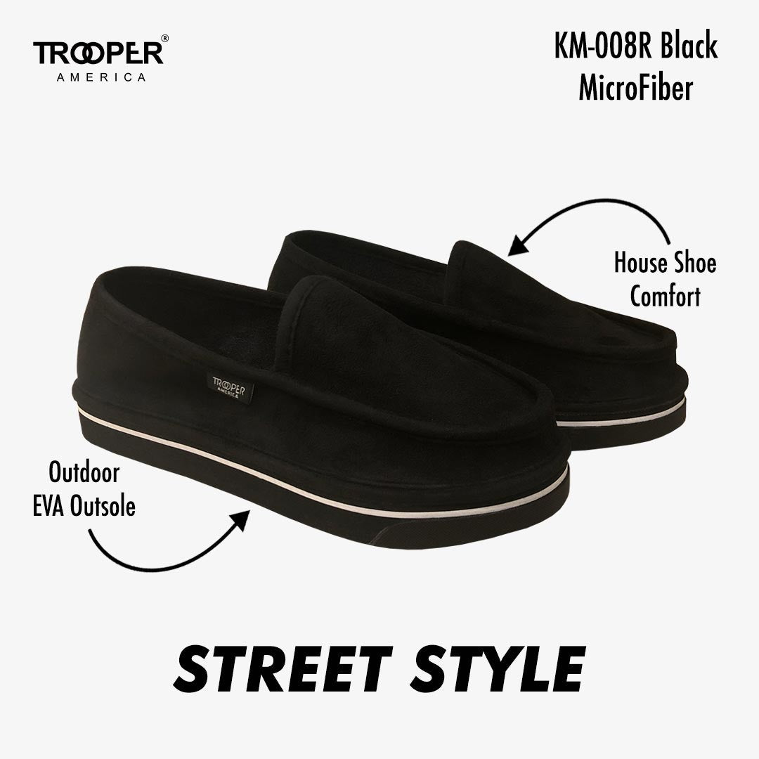 KM-008R Black MicroFiber Street Style - Southern California SKATEBOARDING SLIP-ON SHOE 🌴🛹🤙