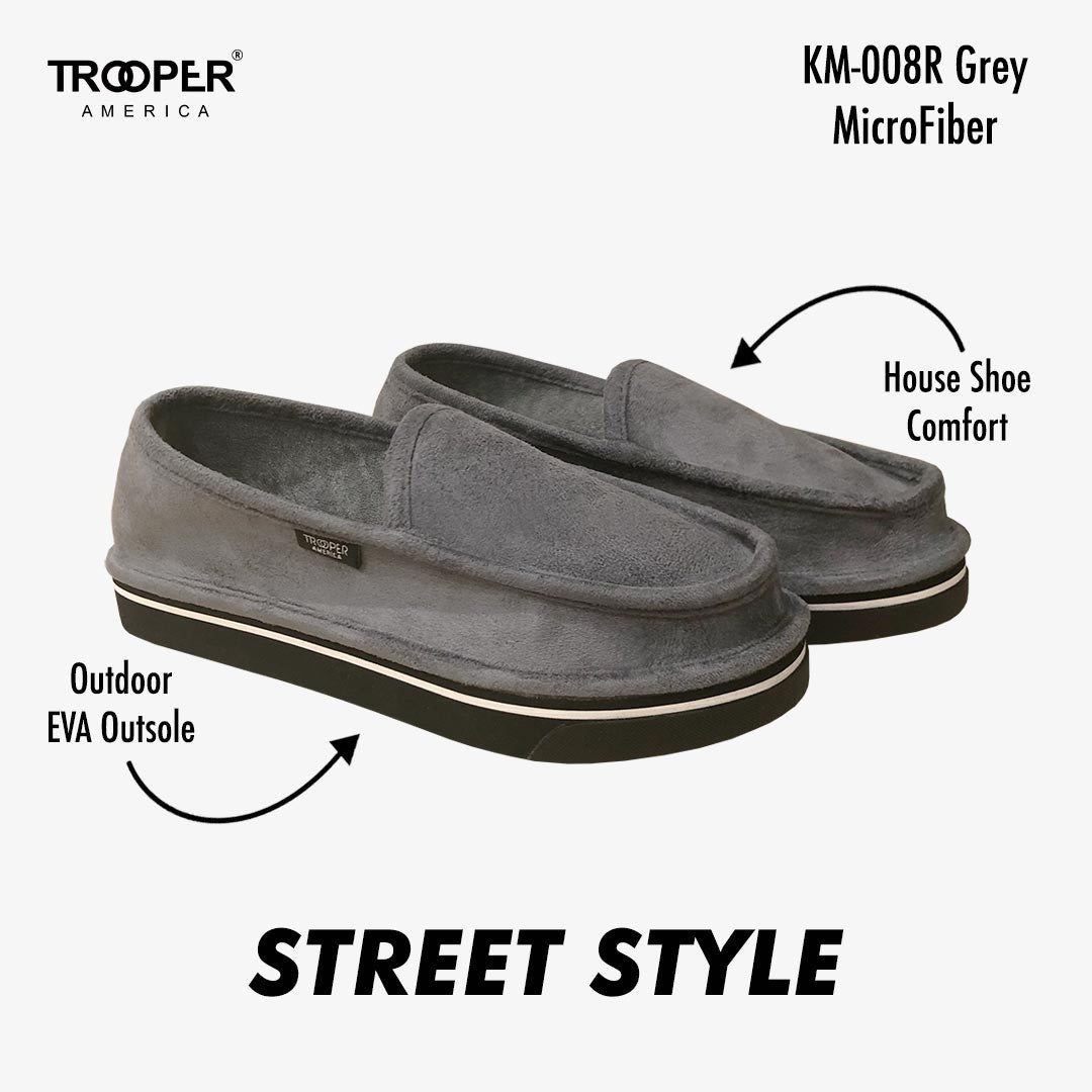 KM-008R Grey MicroFiber Street Style - Southern California SKATEBOARDING SLIP-ON SHOE 🌴🛹🤙