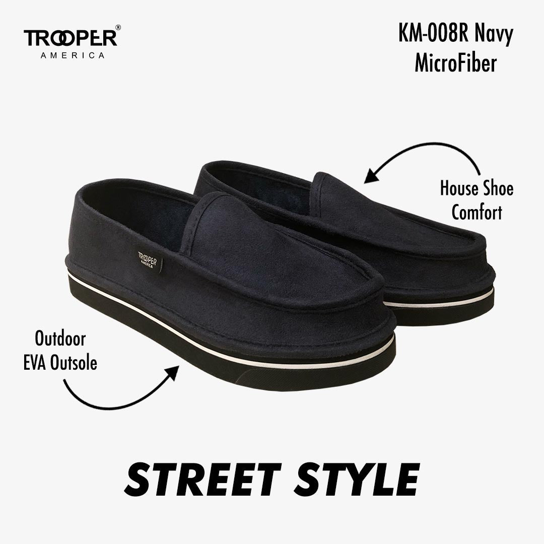 KM-008R Navy MicroFiber Street Style - Southern California SKATEBOARDING SLIP-ON SHOE 🌴🛹🤙