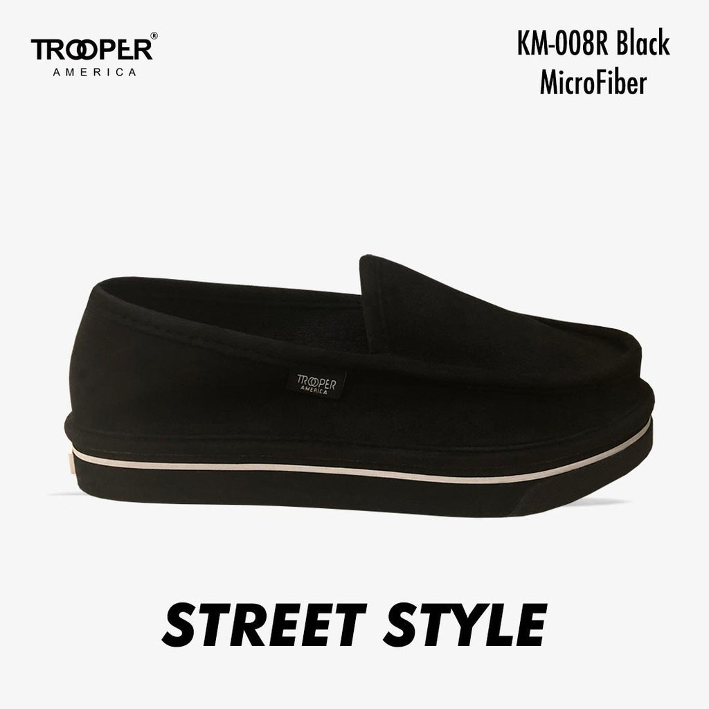 KM-008R Black MicroFiber Street Style - Southern California SKATEBOARDING SLIP-ON SHOE 🌴🛹🤙