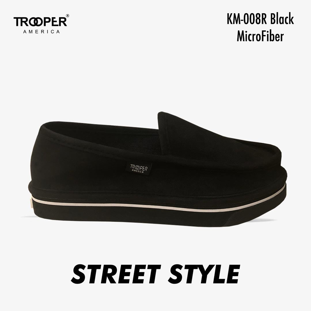 KM-008R Black MicroFiber Street Style - Southern California SKATEBOARDING SLIP-ON SHOE 🌴🛹🤙