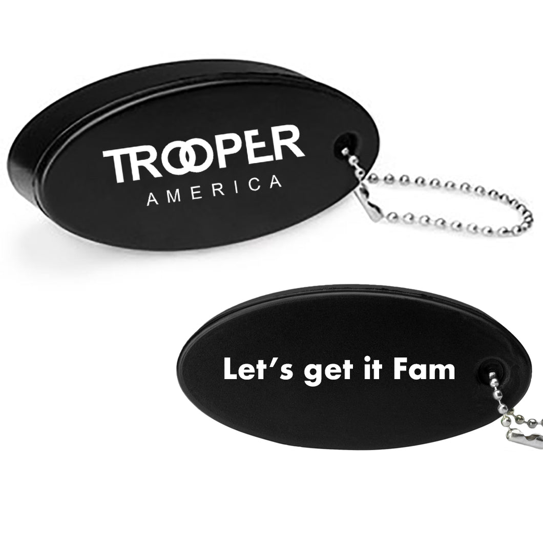 Black Floatable Boater Keychain