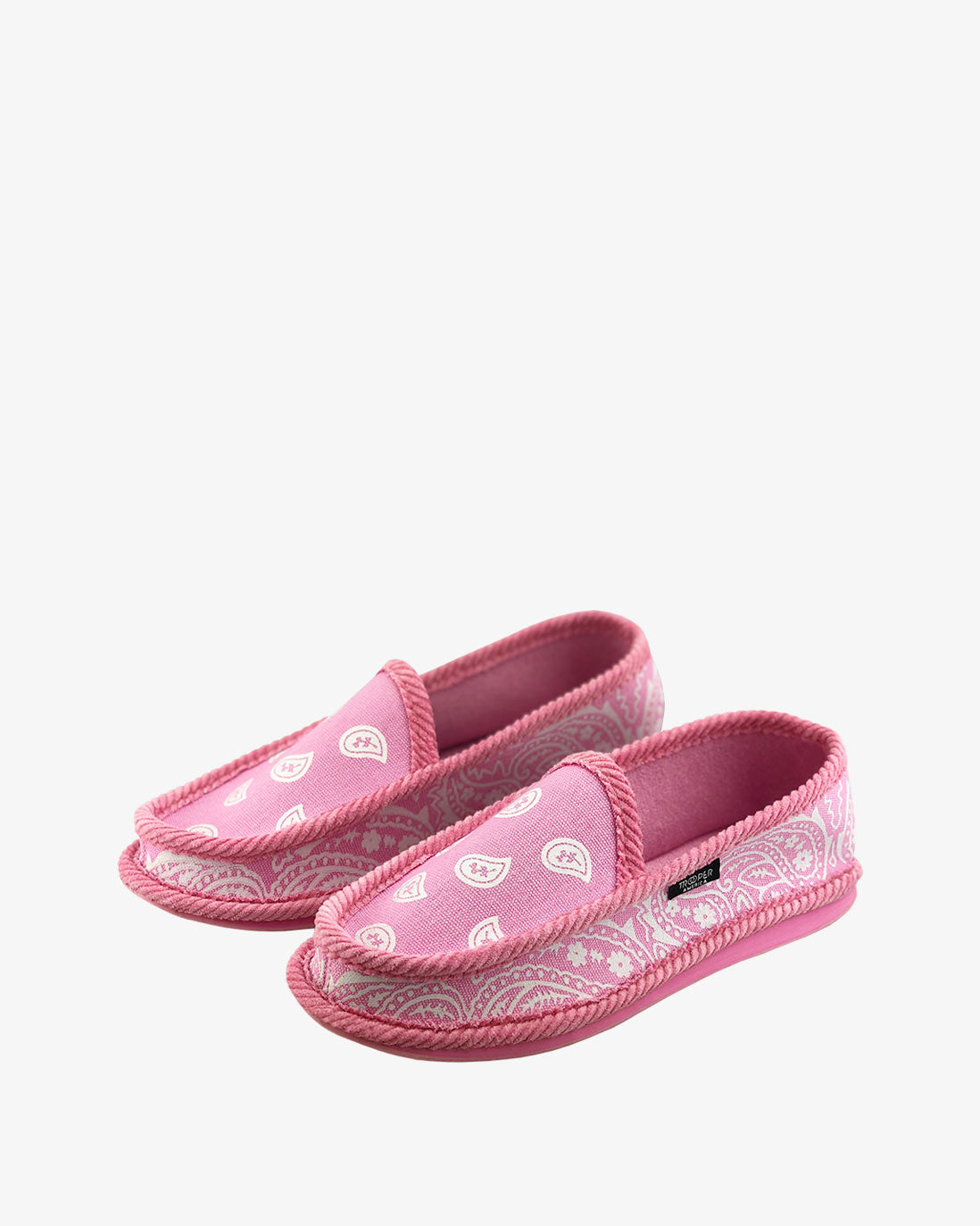 Trooper America unisex Bandana Paisley Slip On Shoes Pink White Men 6 Women 8 Adult unisex